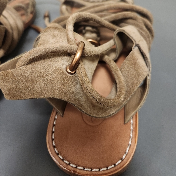 ASH Peace Tall Gladiator flat sandals Tuape Brown Sz 40 - Picture 8 of 15